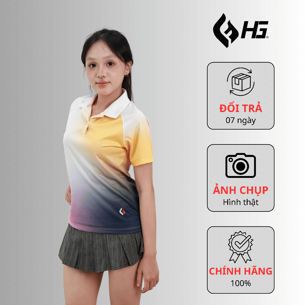 Áo Polo Thể Thao Nữ  HG Fashion Co Giãn 4 Chiều Thoáng Mát Mặc Cả Ngày |  A25PO-2FM