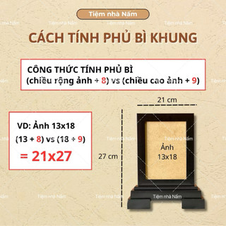 Khung hình đế thờ đen mã M202D, chất liệu Composite - tặng kèm mặt mica