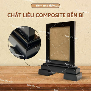 Khung hình đế thờ đen mã M202D, chất liệu Composite - tặng kèm mặt mica