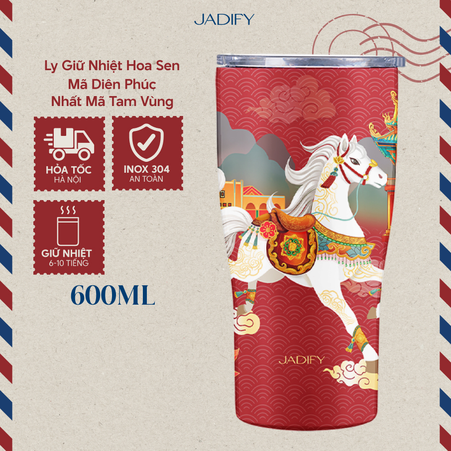 Ly Giữ Nhiệt Nhất Mã Tam Vùng - Classy Cup "One Horse, Three Lands" – 600ml - BST "Mã Diên Phúc" - J