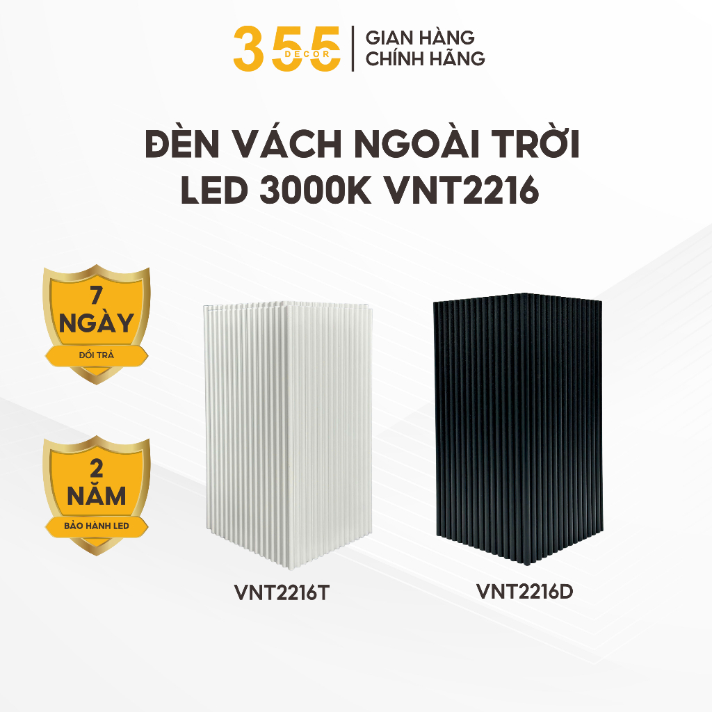 Đèn Vách Ngoài Trời VNT2216 - 355 Decor Lighting Trang Trí Sân Vườn