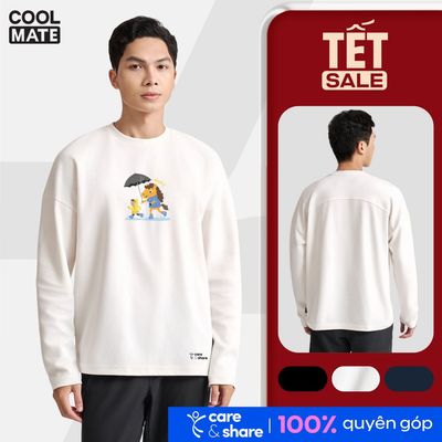 [MUA 2 GIẢM 5%][BST 2026]Áo dài tay nam nữ Relax Care & Share IN Ngựa Ô Coolmate
