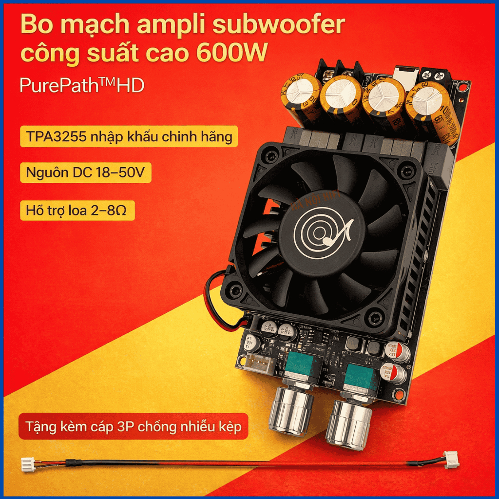 ZK 6001, Mạch lọc sub siêu trầm có chỉnh cắt tần số công suất 600w, chip TPA 3255