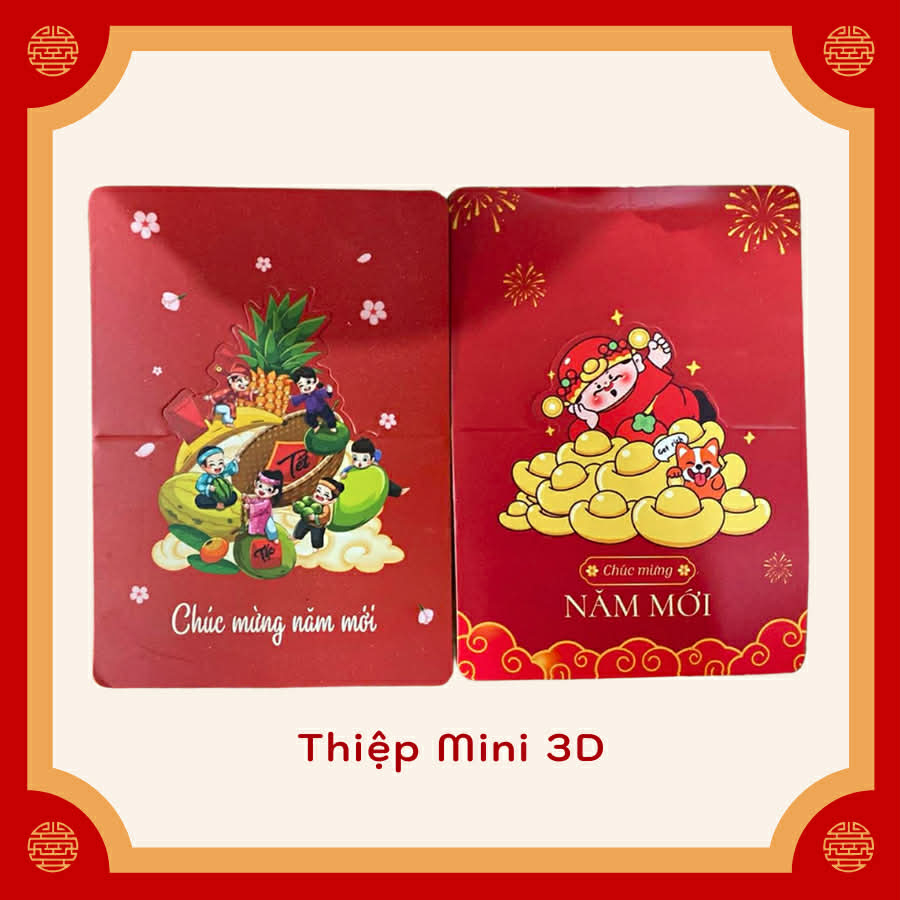 Set Thiệp 3D ghi lời chúc in hình dễ thương quà tặng 8/3 20/10 sinh nhật - Bưu thiếp, Gift Card Giáng Sinh cute 02065