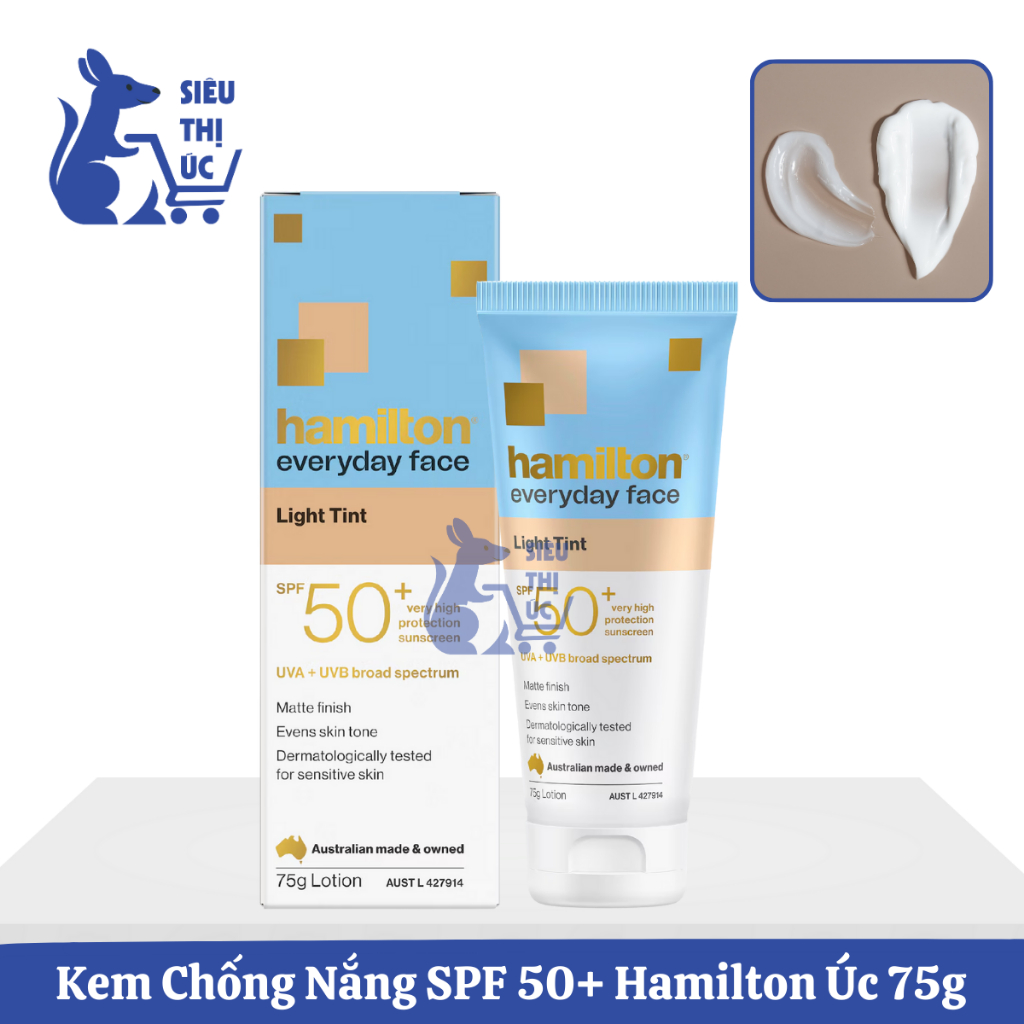 Kem Chống Nắng SPF 50+ Hamilton Úc 75g