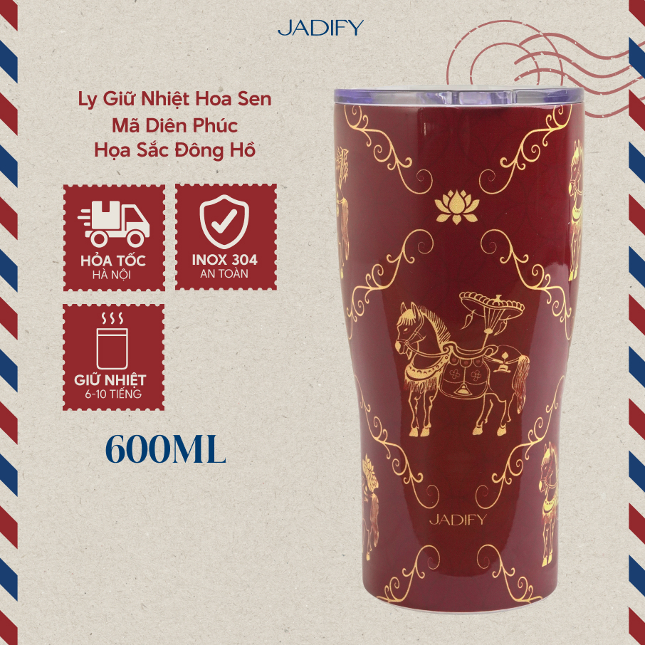 Ly Giữ Nhiệt Họa Sắc Đông Hồ - Classy Cup "Dong Ho Year of the Horse" – 600ml - BST "Mã Diên Phúc" -