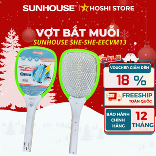 Vợt muỗi SUNHOUSE SHE-EECVM13 màu xanh, Pin Lithium cao cấp,bảo hành 1 năm