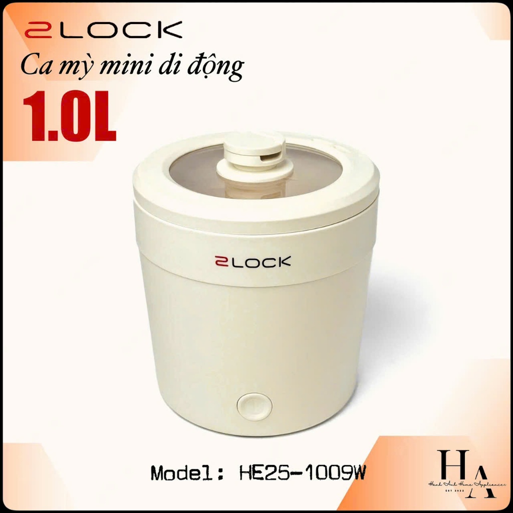 Nồi nấu mì mini 2LOCK HE25-1009W - hàng chính hãng