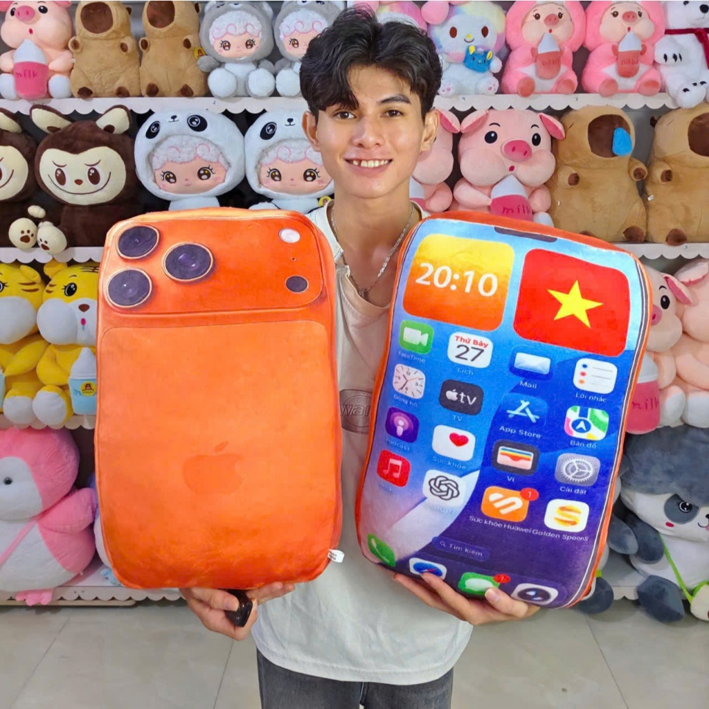 GẤU BÔNG ĐIỆN THOẠI IPHONE 17 PRO MAX THÚ NHỒI BÔNG IPHONE 17 PRO MAX
