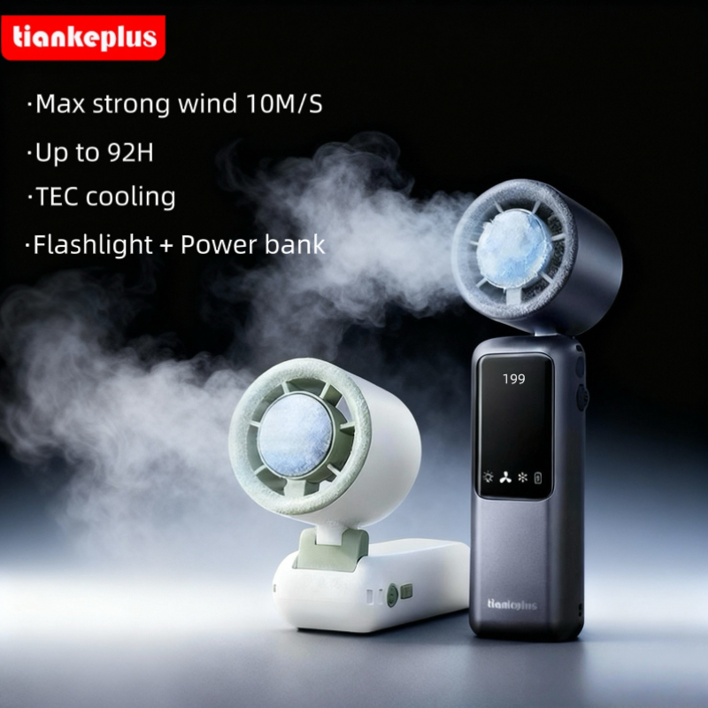 Tiankeplus TF50 Quạt Cầm Tay Mini Sò Lạnh Pin Siêu Bền 9000mAh Tích Hợp Sạc Dự Phòng & Đèn Pin Gấp gọn quạt tích điện mi