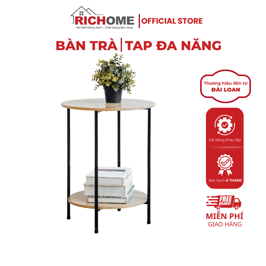 Bàn trà RICHOME I-R-TA468-1 – Bàn uống trà, bàn cà phê, Tab đầu giường, Bàn đọc sách đa năng