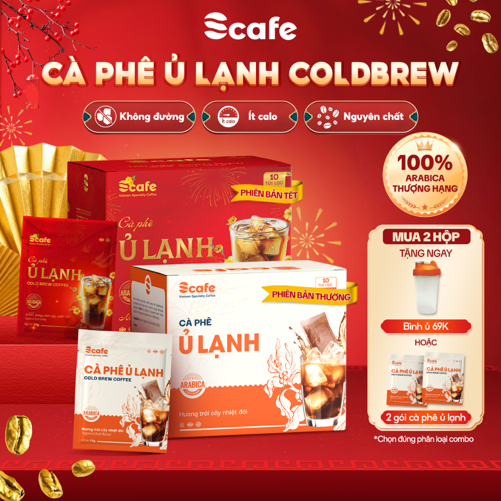 Cà Phê Ủ Lạnh Cold Brew Hạt Arabica Nguyên Chất Nốt Hương Trái Cây Nhiệt Đới Scafe Việt Nam