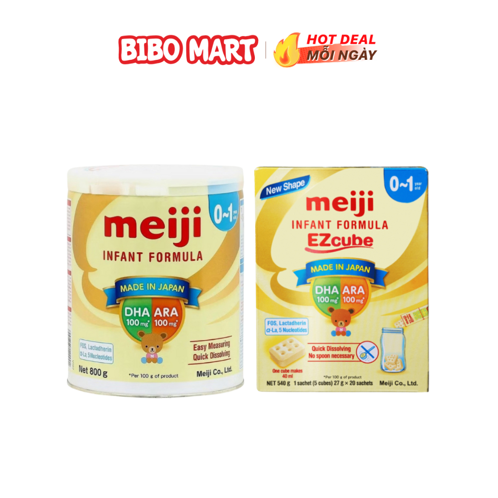Sữa Meiji Infant Formula Nhập Khẩu Nhật Chính Hãng Tăng Đề Kháng Trẻ 0-1 Tuổi Lon 800g - Bibo Mart
