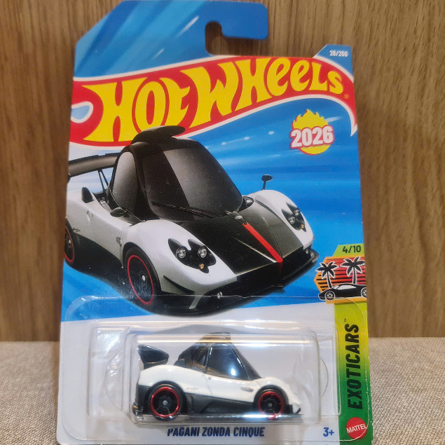 Xe mô hình  Hot Wheels Pagani Zonda Cinque (Tooned) Tỷ lệ 1:64 - New 100% Chính Hãng