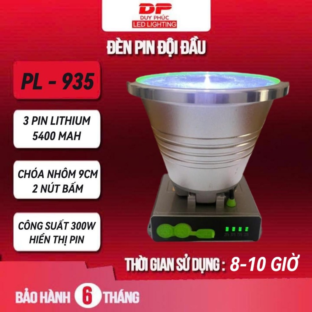 Đèn pin đội đầu LED LASER PL 935 - 3 pin 16850 - sạc Type-C - soi xa mạnh - dùng ngoài trời