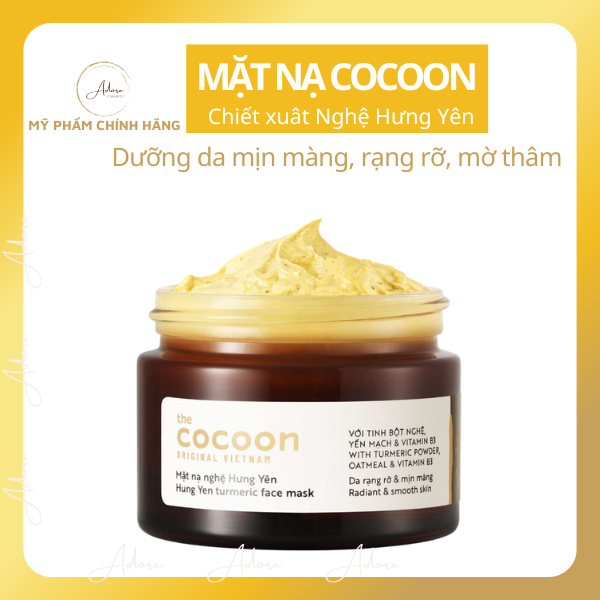 Mặt nạ nghệ Cocoon mask nghệ Hưng Yên dưỡng da trắng sáng rạng rỡ và mịn màng 30ml 100ml