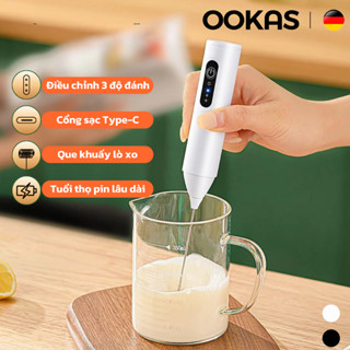 OOKAS Máy Đánh Tạo Bọt Cà Phê,Máy Đánh Trứng,3 Tốc Độ máy đánh sữa điện