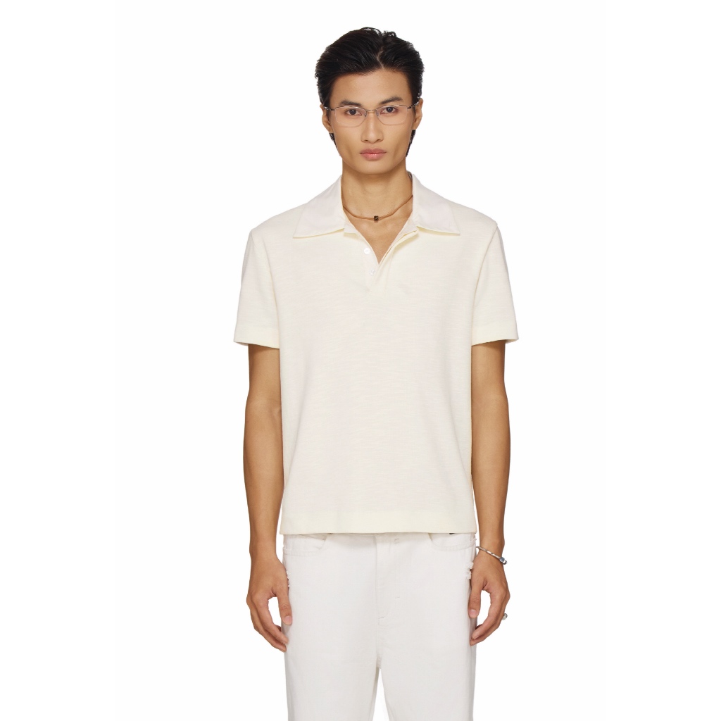 Áo polo nam Beuter thiết kế giấu nút - BEUTER® CLASSIC POLO - CREAM