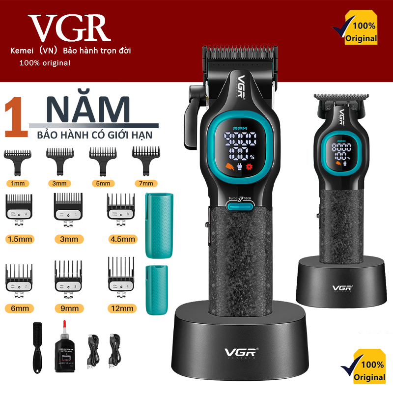 VGR  Tông Đơ Cắt Tóc Máy cắt tóc nam Bộ  Gia Đình Và Salon Chính Hãng Không Dây,Tông Đơ Hớt Tóc Cho 