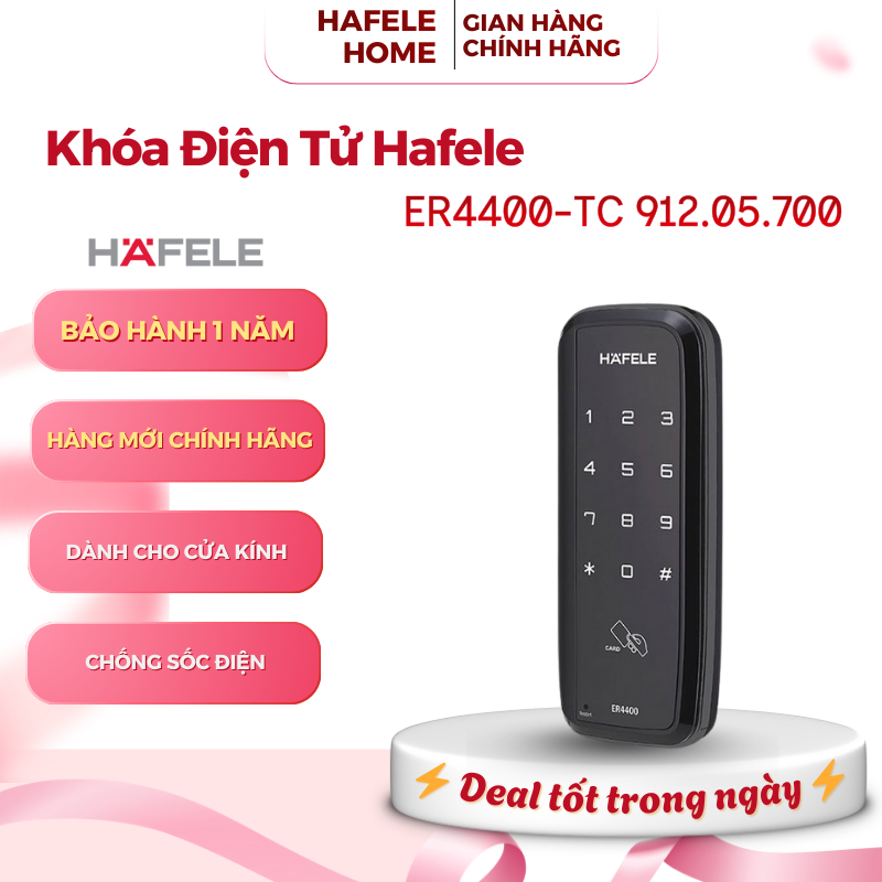 Khóa Điện Từ HAFELE ER4400-TC 912.05.700 - Dành Cho Cửa Kính - Bảo Mật An Toàn - EEH