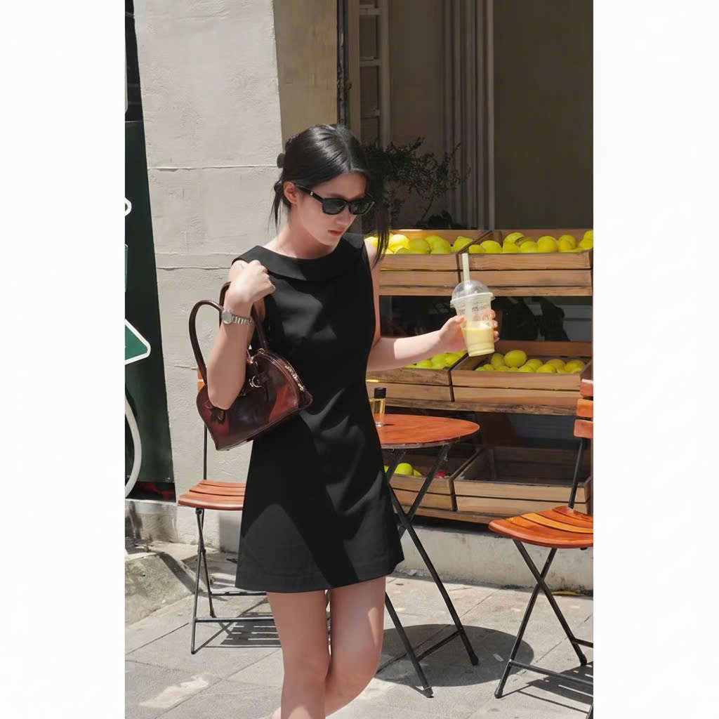 𝗪𝗶𝗻𝗱𝘆 -  Đầm Linen cổ thuyền BEELY