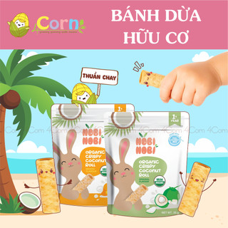 Bánh dừa cuộn giòn hữu cơ Nobi Nobi - Giòn tan, thơm lừng - Cho bé 12m+
