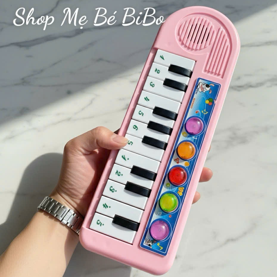 Đàn đồ chơi cho bé có hát nhạc Tiếng Việt ( 12 phím, 8 bài hát) tặng kèm pin Toy