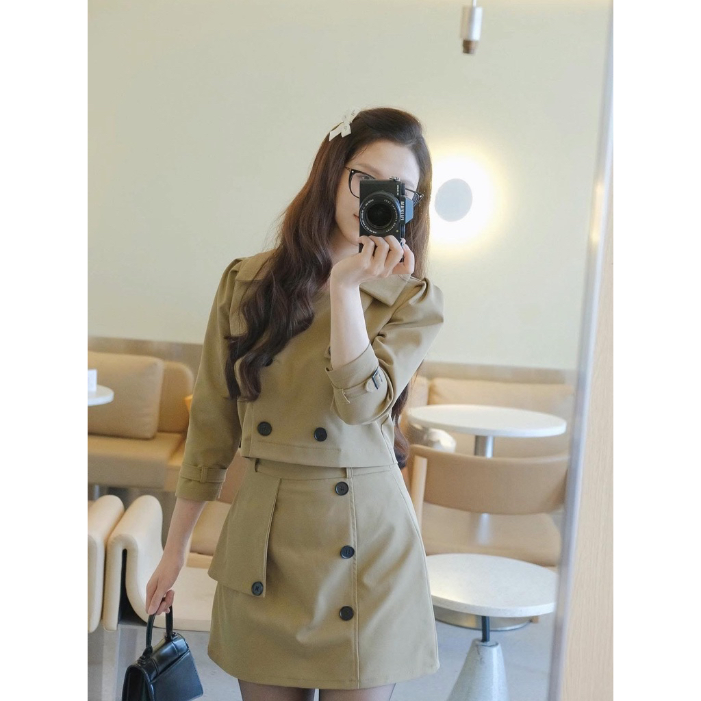 [Góc pass đồ]Set kaki hàn của Trúc Quỳnh Nguyễn size S, nguyên tag hộp