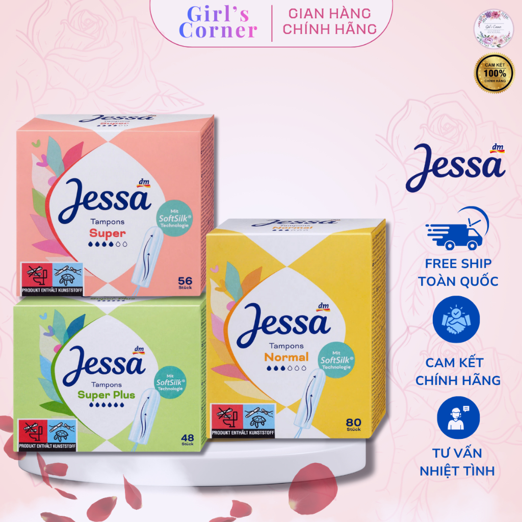 [Tampon Jessa] Băng vệ sinh dạng ống Jessa Tampons Normal nhiều phân loại