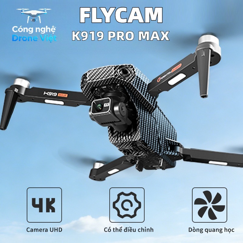 Flycam K919 Pro Max GPS - Tự Bay Về, Cảm Biến Tránh Chướng Ngại Vật 360°, An Toàn Tuyệt Đối Cho Ngườ