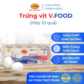 Trứng vịt tươi V.Food hộp 10 quả size L trứng sạch, tươi ngon