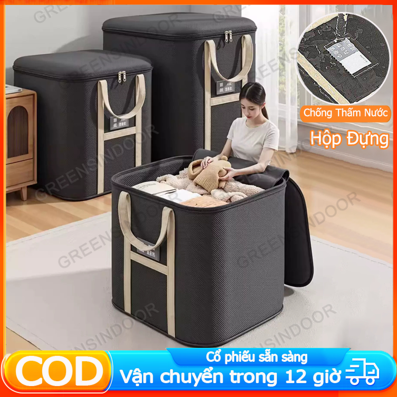 Giỏ đựng quần áo bằng vải chống nước (M/XL/2XL/ 3XL),túi đựng chăn màn đa năng, có thể gấp gọn, giỏ cất trữ trang trí