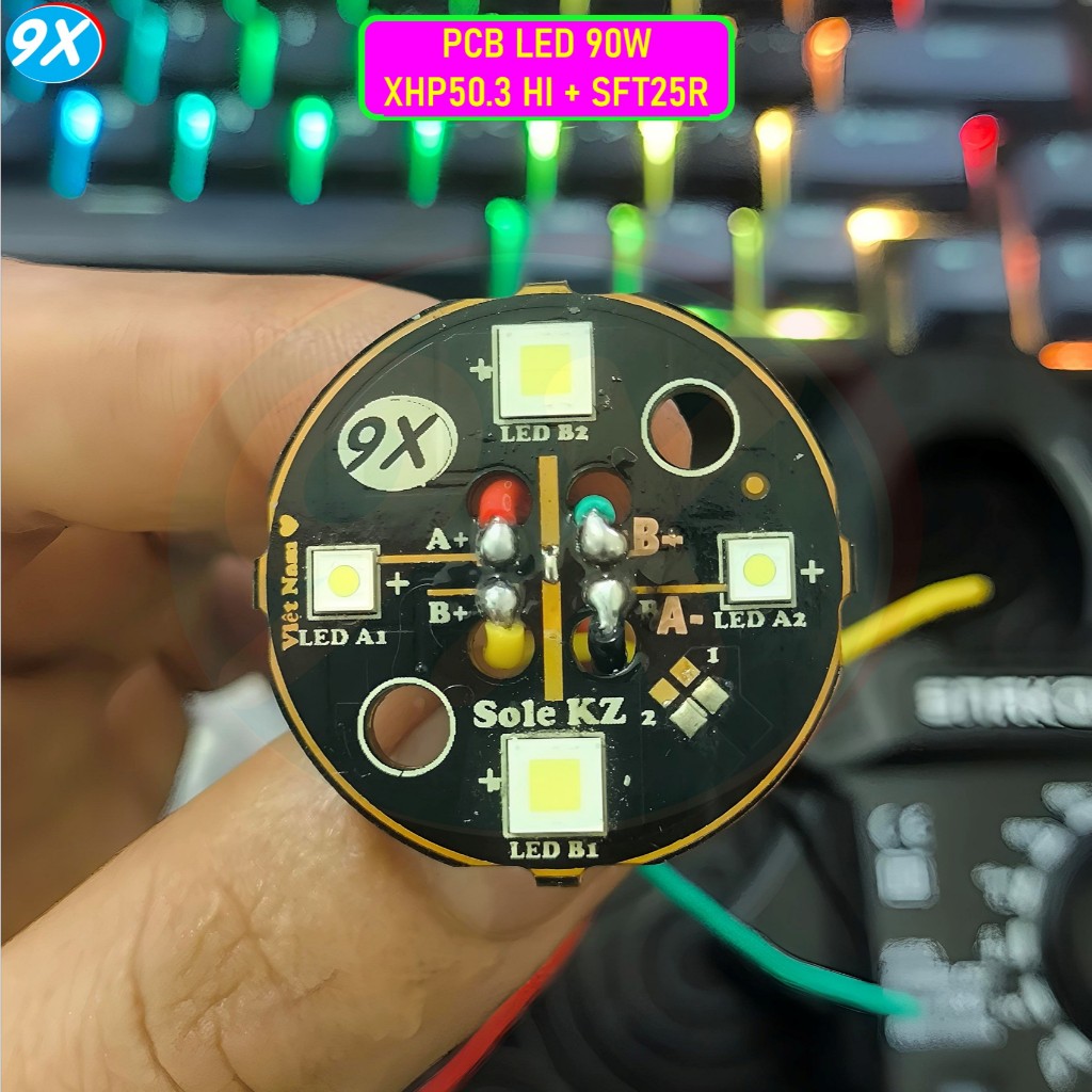 (điện áp 6V) PCB L4X 90W Sole 2 Kênh XHP50.3 HI + SFT25R / SFQ60 + SFT25R 90W