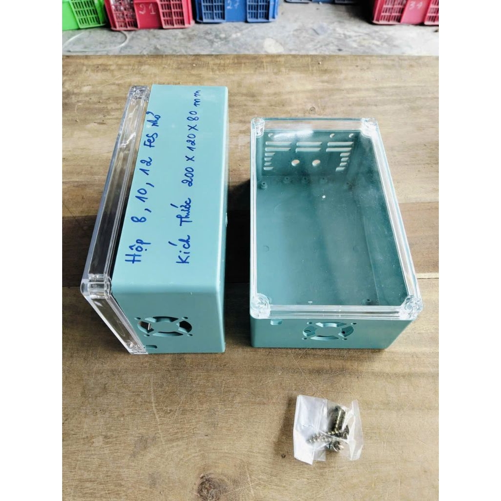 Hộp nhựa phay sẵn 200*120*80mm phù hợp với mạch kích 8 fet, 10 fet, 12fet nhỏ