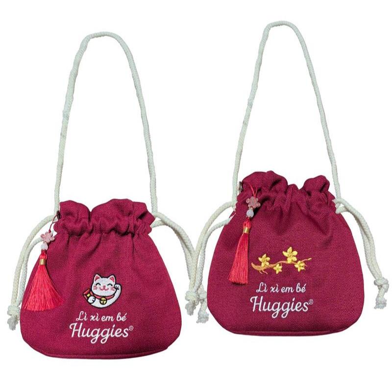 [Quà Tặng Huggies] Túi quà tặng lì xì Huggies con mèo và cành mai vàng - QT069