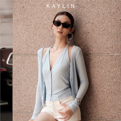 Set KAYLIN áo dây phối cardigan mỏng chất vải thun dẻo co giãn phong cách trendy BST Tháng 10.2025 - N2475
