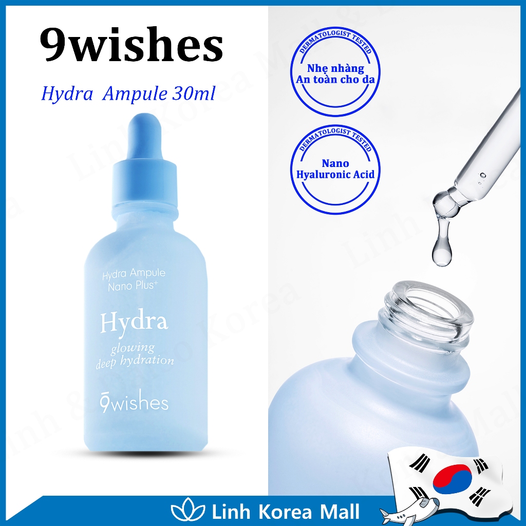 Tinh chất dưỡng Hyaluronic Acid 9Wishes Hydra Ampoule Nano Plus 30ml