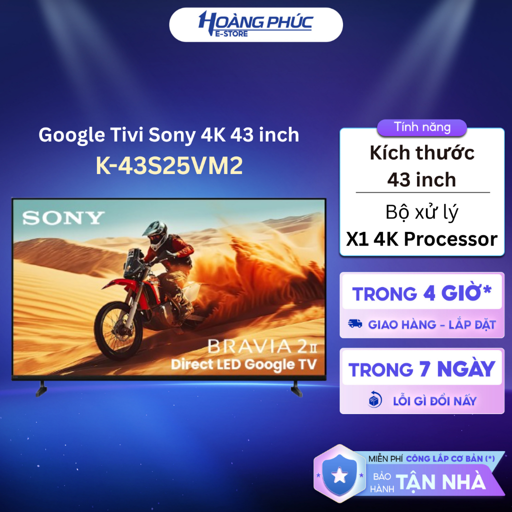 K-43S25VM2 - Google Tivi SONY 4K LED NỀN BRAVIA 2 II 43 inch K-43S25VM2