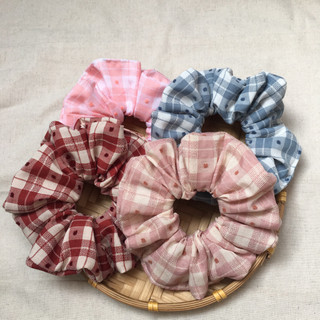 Set 5 Dây Cột Tóc Vải Srunchies Handmade.