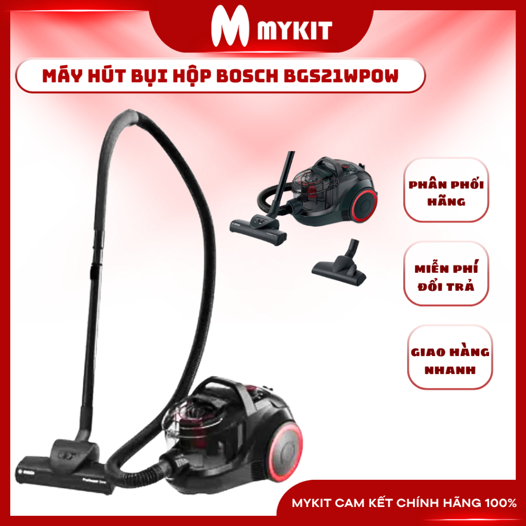 Máy hút bụi dạng hộp Bosch BGS21WPOW Hàng Ba Lan Chính Hãng