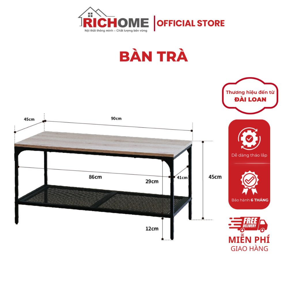 Bàn trà đa năng, bàn decor thiết kế sang trọng có thể làm bàn trang điểm - RICHOME TA472