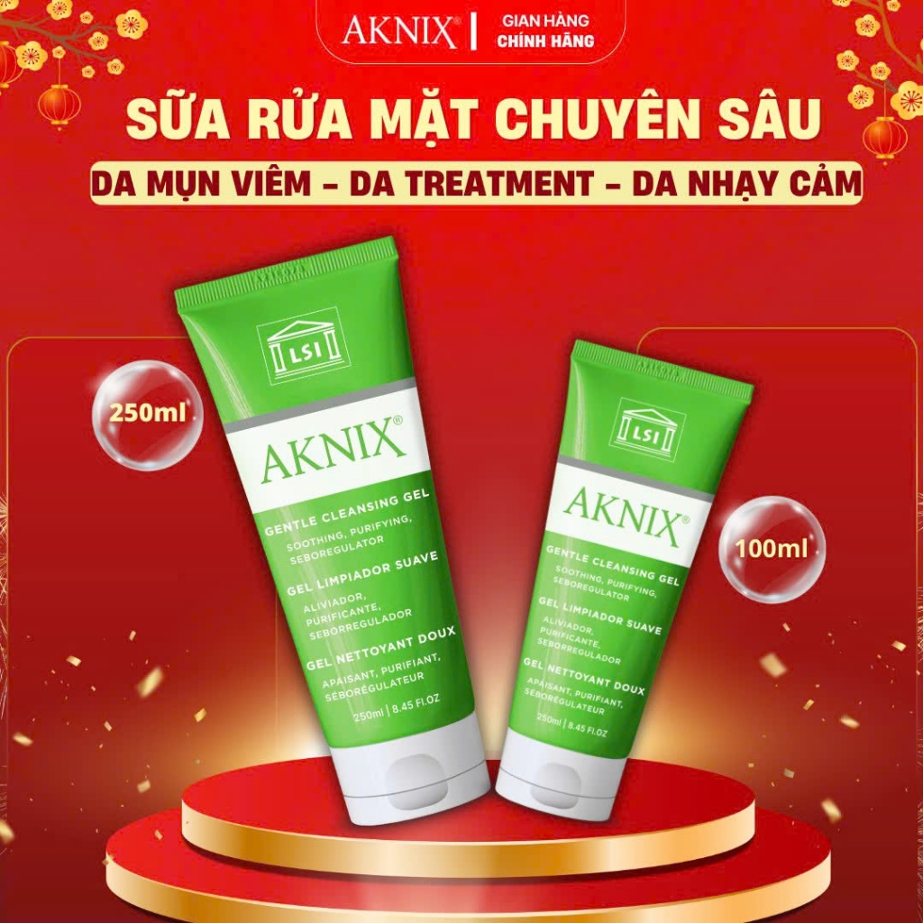Sữa Rửa Mặt AKNIX Cho Da Mụn Viêm, Da Nhạy Cảm, Da Treatment - GENTLE CLEANSING GEL 2