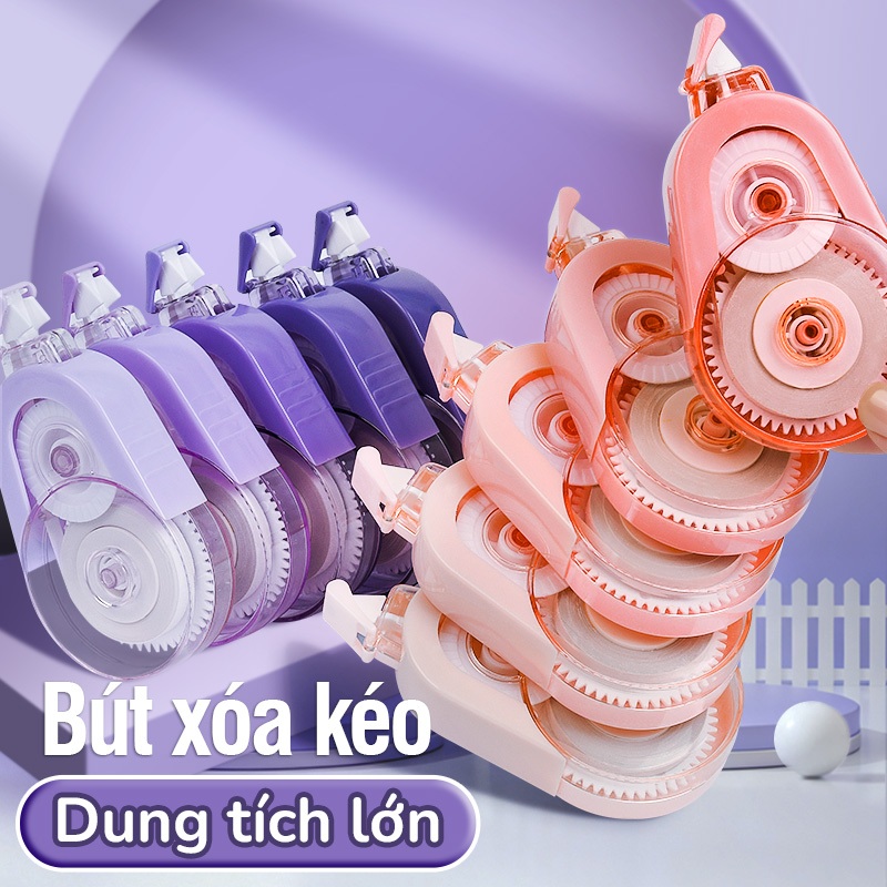 Bút xoá kéo pastel cho học sinh - Set 5 chiếc băng xóa kéo 100m, dụng cụ học tập tiện lợi dễ sử dụng