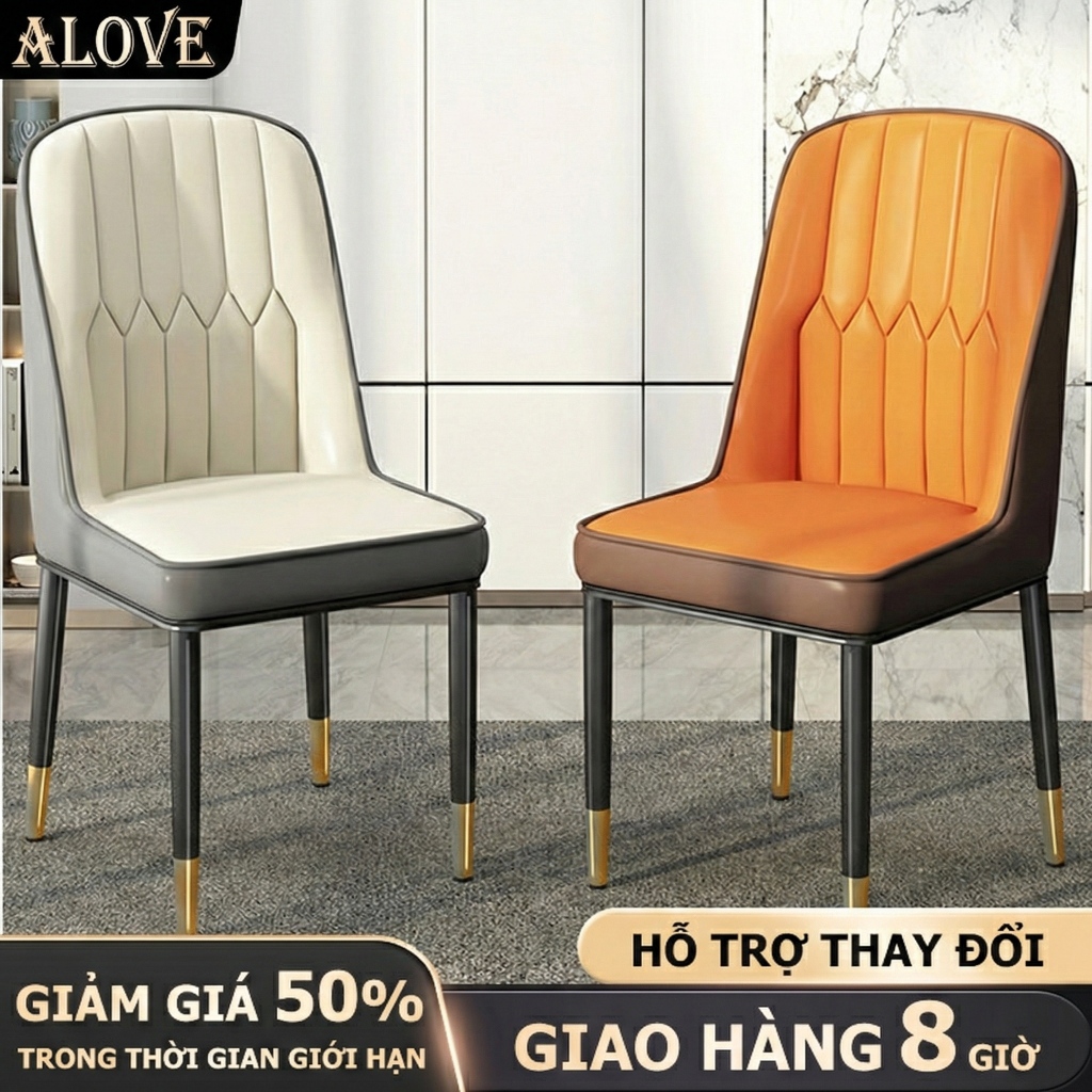 ALOVE ghế ăn phong cách Bắc Âu hiện đại ghế phòng bếp đơn giản ghế cafe thoải mái | BigBuy360 - bigbuy360.vn