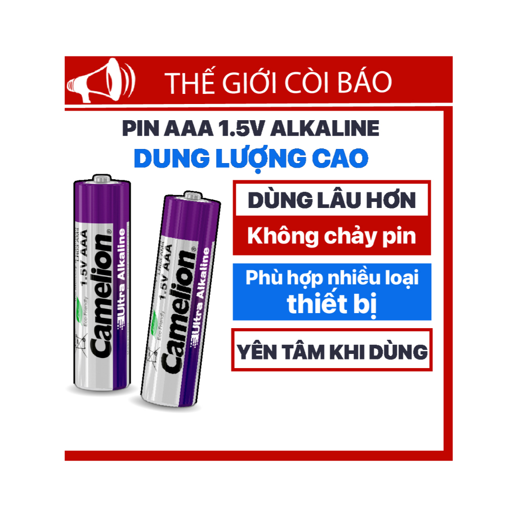 Pin AAA 1.5V Dung Lượng Cao Ultra Alkaline -Pin AAA Alkaline ít hao pin, Pin tiểu AAA dùng hằng ngày