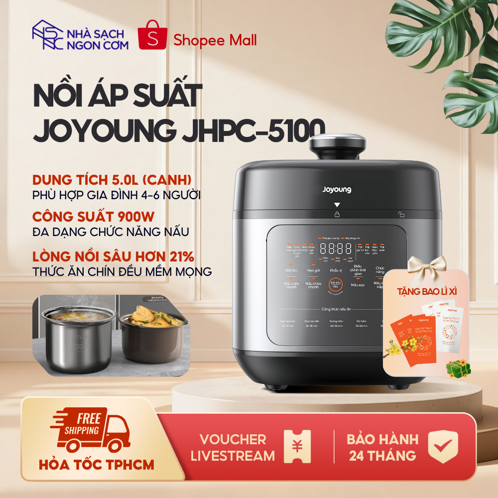 Joyoung Nồi áp suất tự xả áp JHPC-5100 - 2 lòng nồi - BH chính hãng 24 tháng