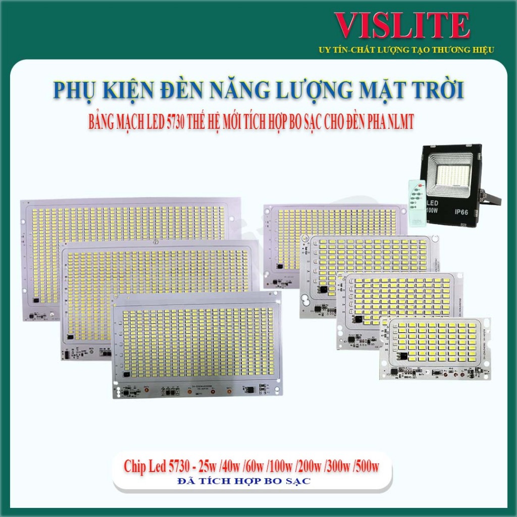 Mạch led đèn năng lượng mặt trời, chíp led 5730 đã tích hợp bo sạc led siêu sáng 200w/ 300w/ 500w