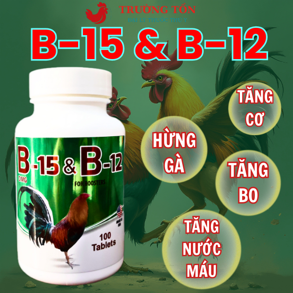 Thực phẩm B15 & B12 dạng viên giúp gà tăng sức đề kháng