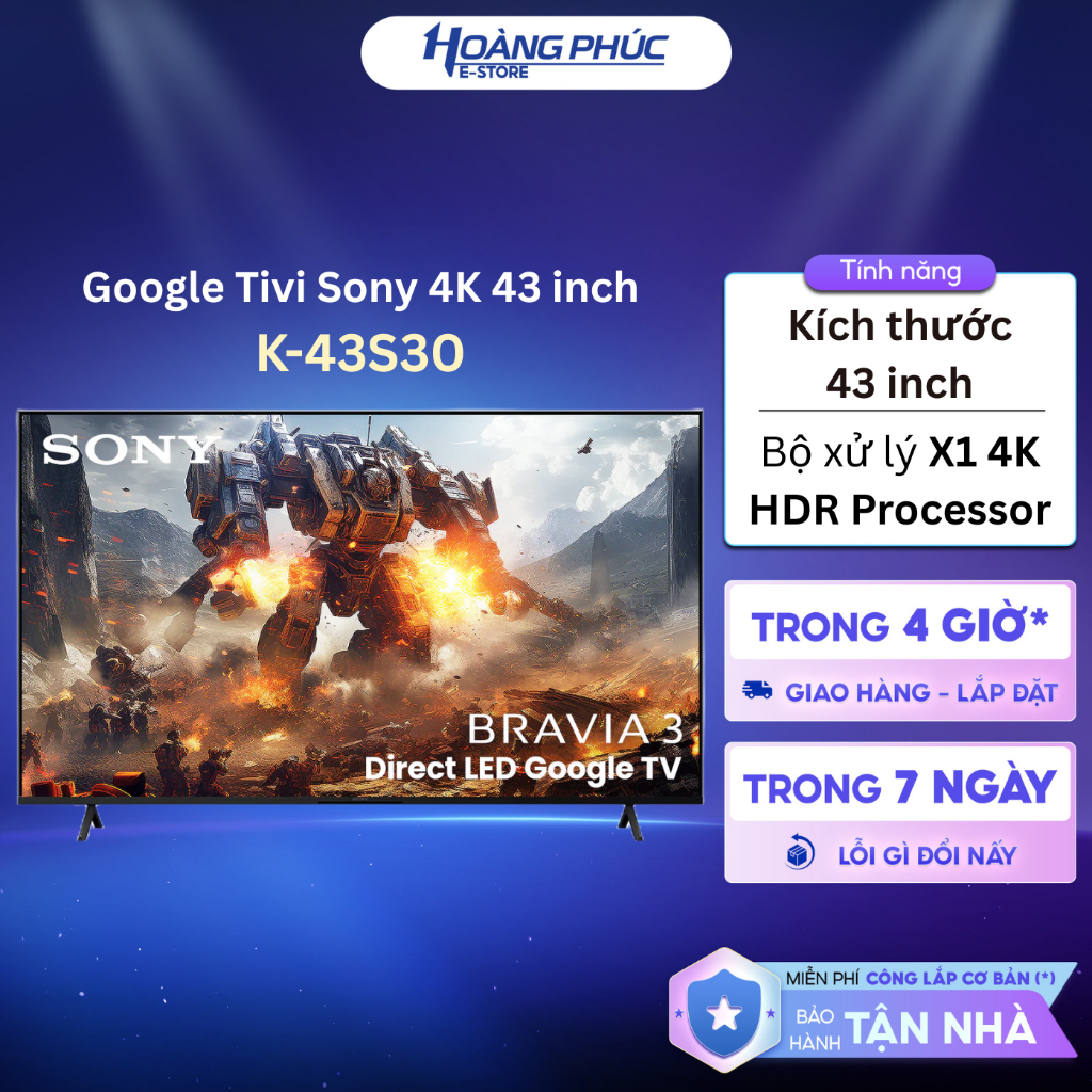 K-43S30 - Google Tivi SONY 4K 43 inch K-43S30 BRAVIA 3