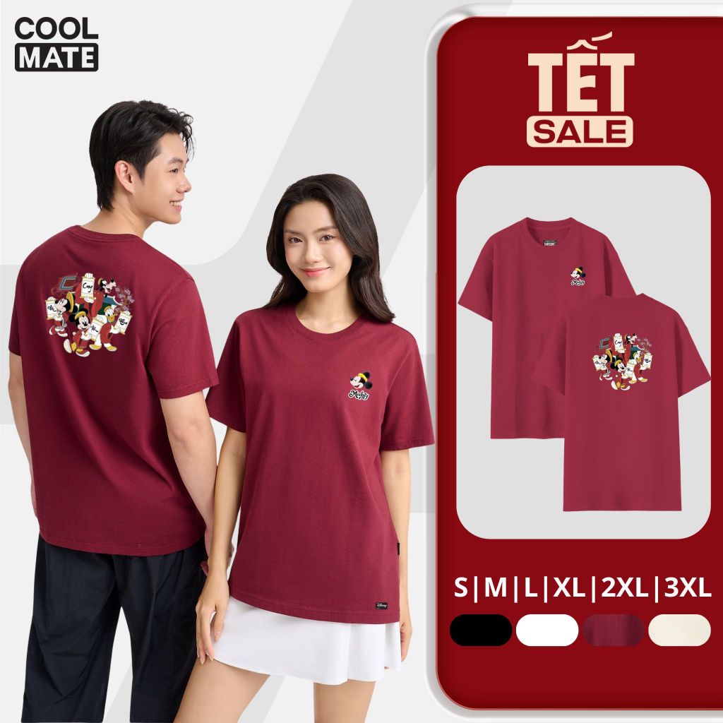 Áo Thun Đôi Nam Nữ Mickey Dọn Nhà Đón Tết- Coolmate Outlet